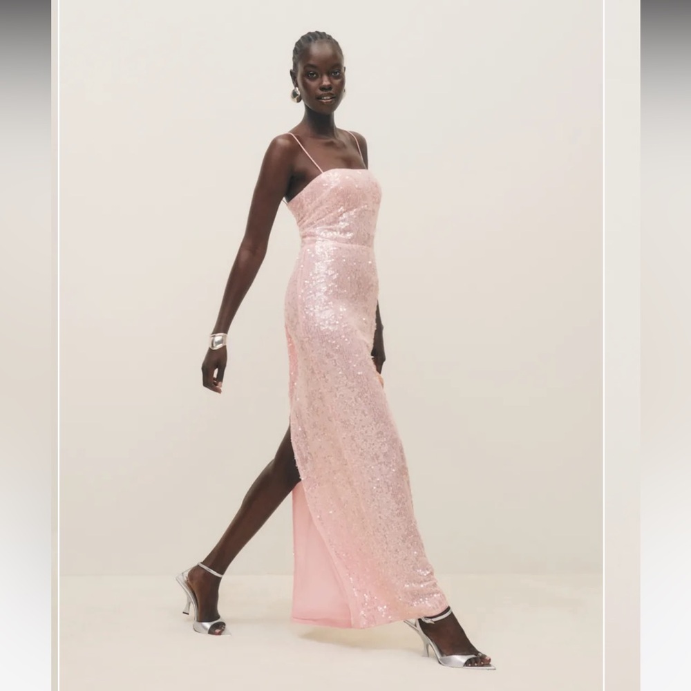 Reformation Frankie Dress Pink Sequin